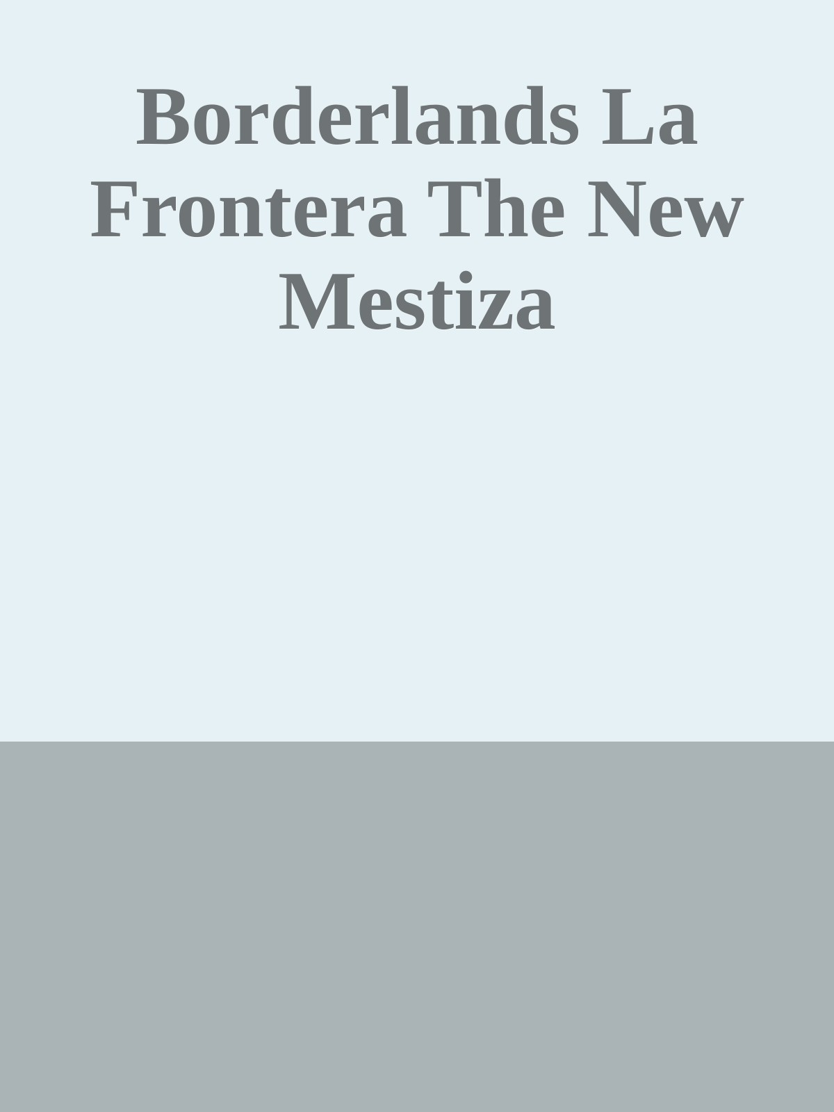 Borderlands La Frontera The New Mestiza